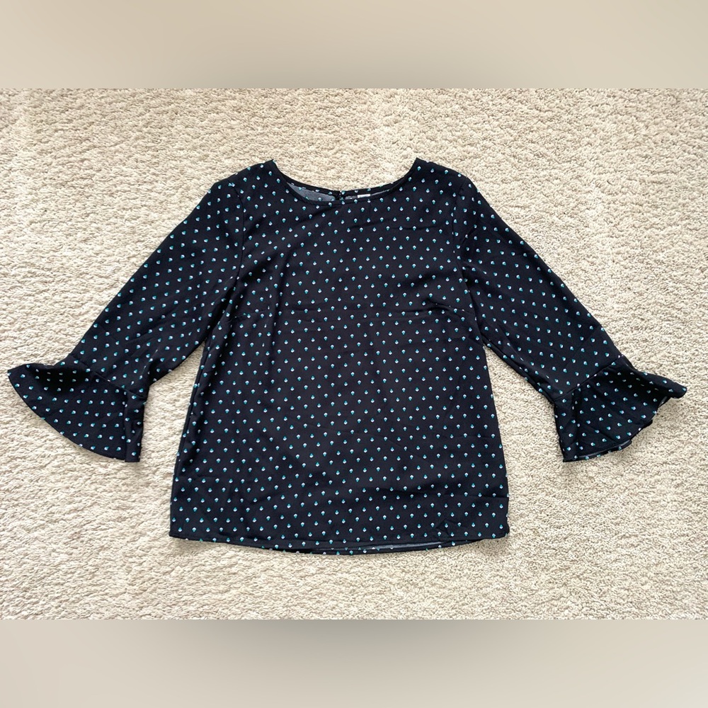 Black ruffle sleeve top